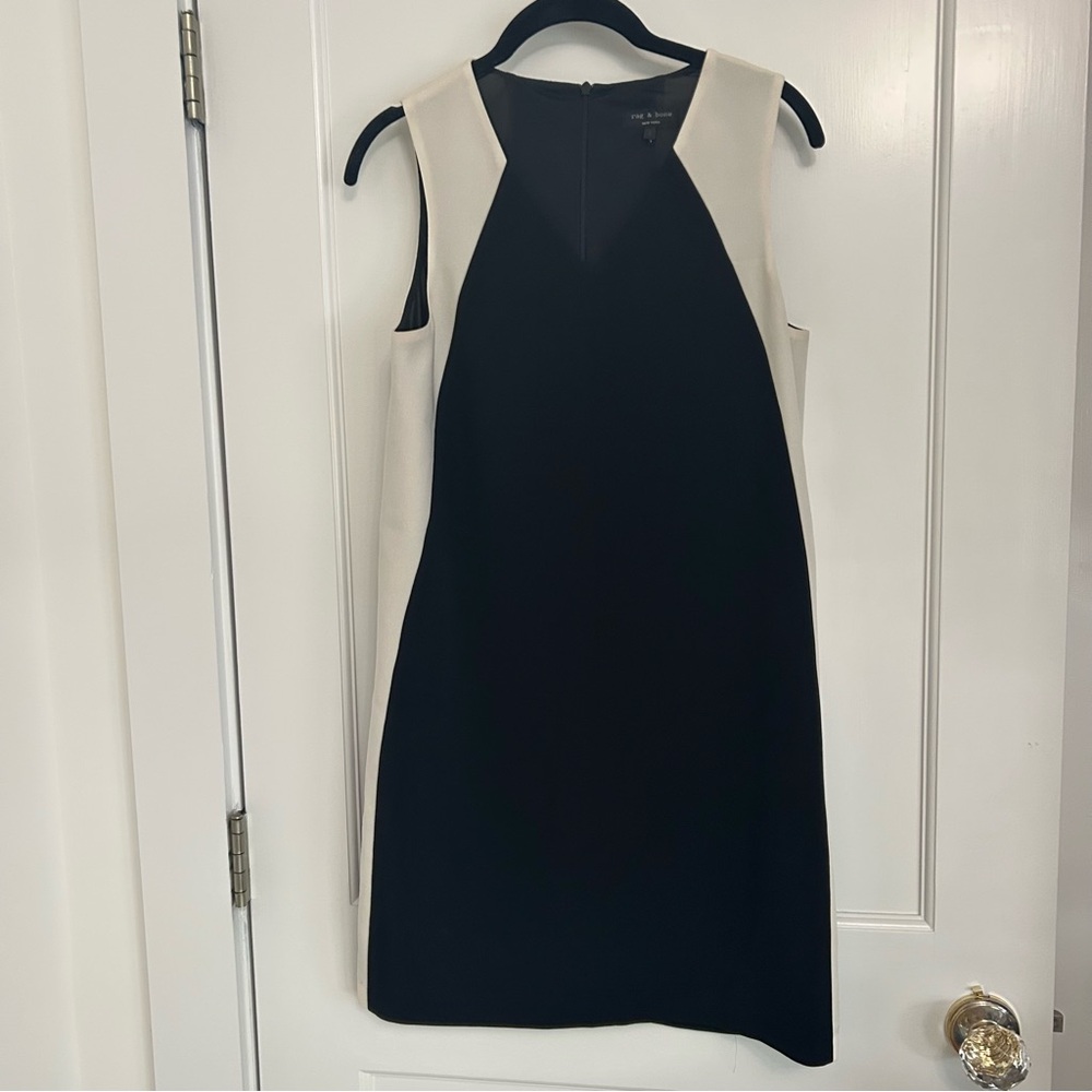 rag & bone Black Ivory Colorblock Shift Dress Size Small